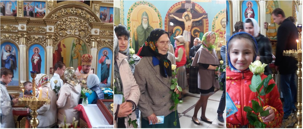Отець Володимир вітає трояндами зі святом жінок